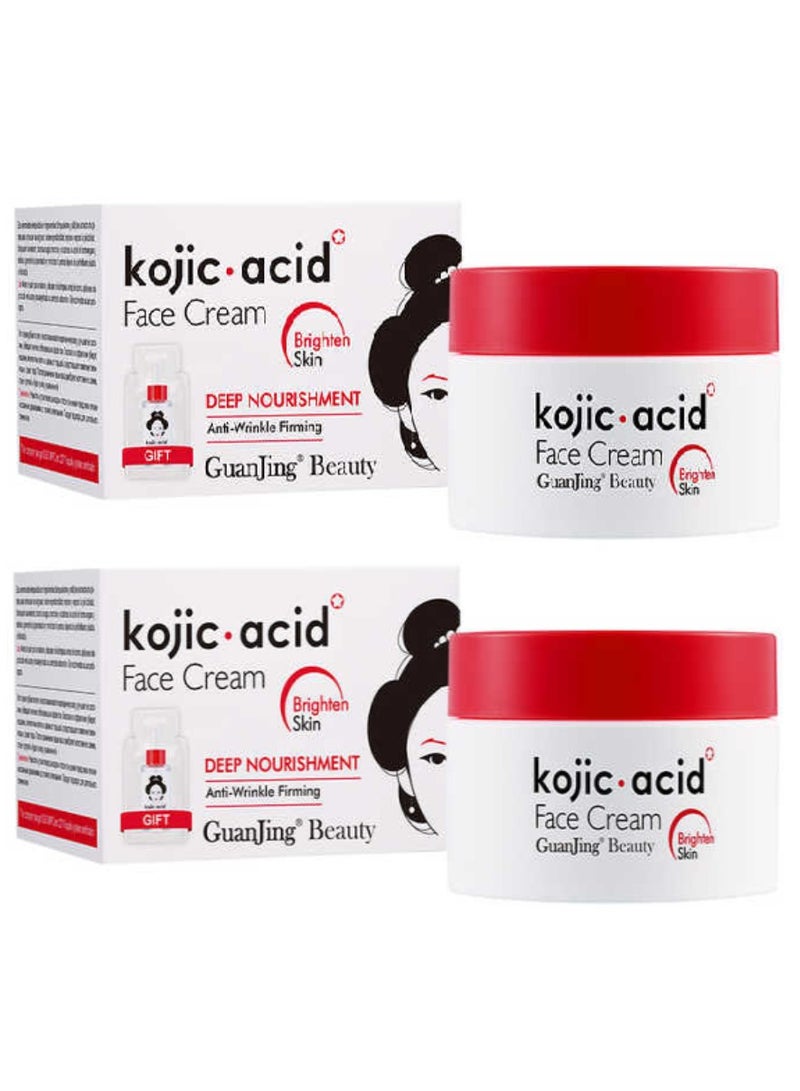 GUANJING Two Pieces Of Beauty Kojic Acid Face Cream 50x2 g - Image 1